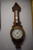 Oak Cased Aneroid Barometer