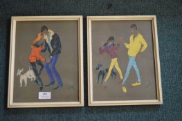 Pair of French 1960’s Retro Dancing Prints