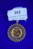 1982 Gold Half Sovereign 3.99g in 9ct Gold Detachable Mount 4.5g