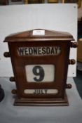 1930’s Oak Adjustable Desk Calendar
