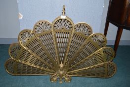 Brass Folding Fan Fire Screen