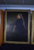 Oil on Canvas Full Body Portrait of Queen Victoria Signed E. Gustave Girardot 1890