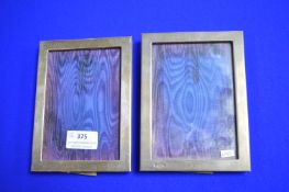 Pair of Silver Photo Frames - Hallmarked London 1882 (one frame missing glass)