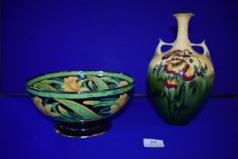 1930’s Newhall Daffodil Bowl, and a Moorcroft Style Vase