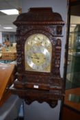 *Carved Oak Bracket Clock by Kirk & Co. Limited of Hull with Westminster Chimes, Tooled Brass