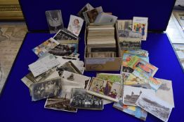 Box of Vintage Postcards Including Hull and Assorted Foreign Postcards