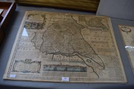Original Map of The East Riding of Yorkshire circa 1700 by Eman Bowen