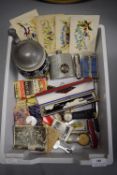 Tray Lot of Collectibles Including Harmonica, Penknives, etc.