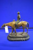 Cold Painted Bronze Jockey and Groom After John Wichgood