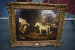 English 19th Century Oil on Canvas 