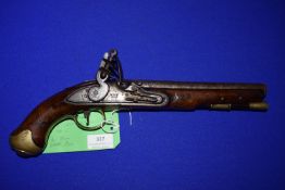 18th Century Tower Light Dragoon Pattern Flintlock Pistol, 39cm long, 23cm barrel W833/1