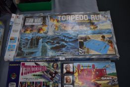 Waddington Thunderbirds & Captain Scarlet Board Games, and MB Torpedo Run Submarine Attack Game