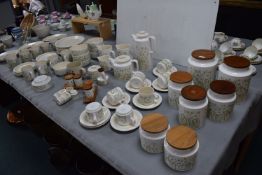 Hornsea Pottery Fleur Pattern Tableware 75pcs, and a Beefeater Mug