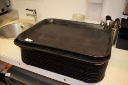 *Sixteen Black Plastic Trays
