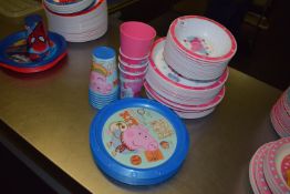 *Assorted Unbreakable Peppa Pig Plates, Cups, and Bowls