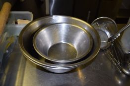 *Three Stainless Steel Bowls