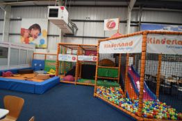 *Under 4s Children’s Soft Play Activity Area Comprising Two Lane Slide, Ball Pool, and Soft Play