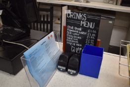 *Chalkboard, Menu Holder, etc.