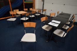 *Eighteen Tubular Chrome Framed Dining Chairs with Upholstered Seats & Plywood Backs