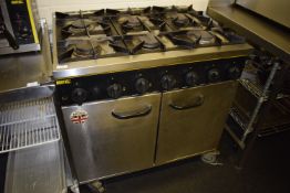 *Buffalo Commercial Gas Six Burner Cooker over Oven