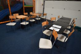 *Eight 60cm Square Dining Tables on Pedestal Bases