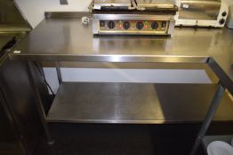 *Stainless Preparation Table with Upstand to Rear and Undershelf 70x175cm x 89cm tall