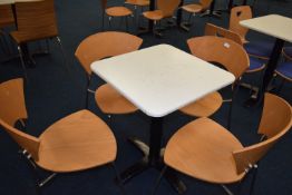 *Four Contemporary Style Chrome Framed Chairs