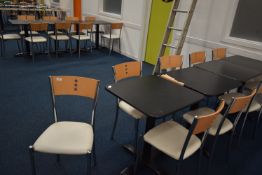 *Eighteen Chrome Framed Dining Chairs with Upholstered Seats and Backs