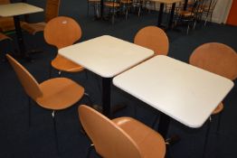 *Five Contemporary Style Formed Plywood Chairs on Chrome Frames