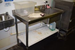 *Commercial Stainless Steel Sink Unit with Lefthand Drainer, and Undershelf 60x120cm x 90cm tall