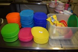 *Assorted Coloured Plastic Plates, Bowls, etc.