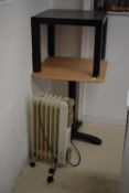 *Pedestal Table, Occasional Table, and an Oil Filled Radiator