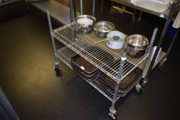 *Four Wheel Two Tier Chrome Wire Trolley