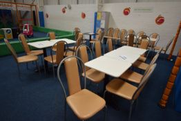 *Eight 60cm Square Dining Tables on Pedestal Bases