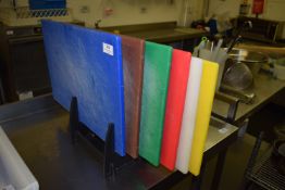 *Set of Six Coloured Chopping Boards and Wrap