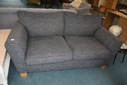 Large Two Seat Sofa with Grey Upholstery