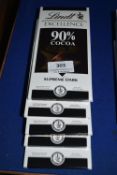 5x 100g of Lindt Excellence 90% Supreme Dark Choco