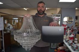 Acrylic Drop Chandelier plus Two Tone Lamp Shade
