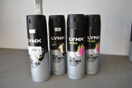 Four Assorted Lynx Men's Antiperspirant Aerosols