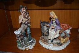 Two Capodimonte Figures (The Chestnut Seller and Cot Mender)