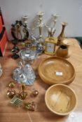 Turned Wooden Bowls & Vases plus Metal Items - Can
