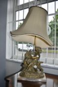 Decorative Table Lamp Featuring Goat Herder on Mar