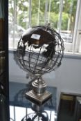Metal Continent Globe Sculpture