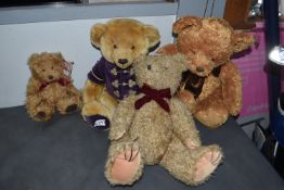 Four Teddy Bears including Harrods