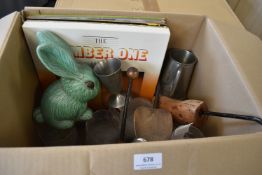 Assorted Items including LP Records, Glass Tankard
