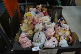 Collection of Pig Ornaments including Money Boxes