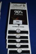 5x 100g of Lindt Excellence 90% Supreme Dark Choco
