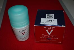 Vichy Lift Active Collagen Specialist Night Cream, and Vichy Roll-On Deodorant