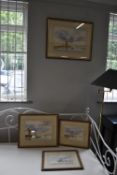 Four Original Watercolour Seascapes by John Harman