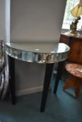 Mirrored Half Moon Hall Table